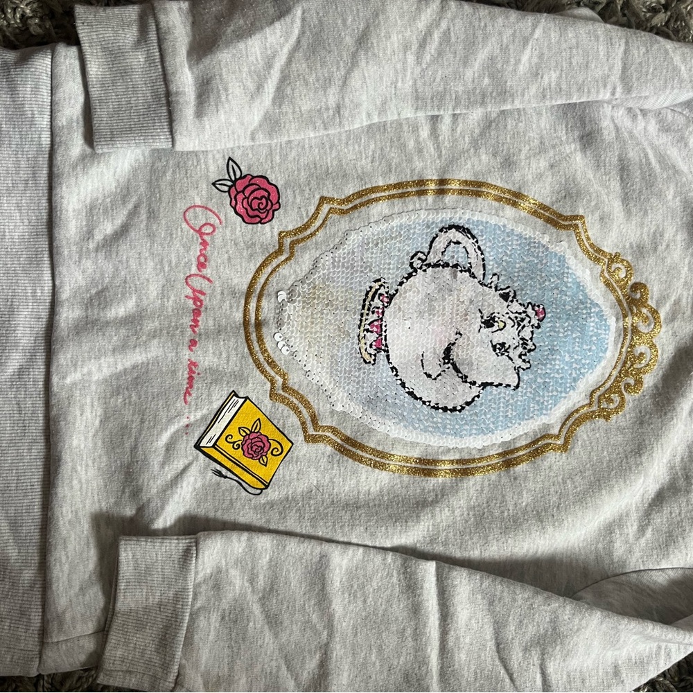H&M girls Disney Beauty & The Beast sweatshirt